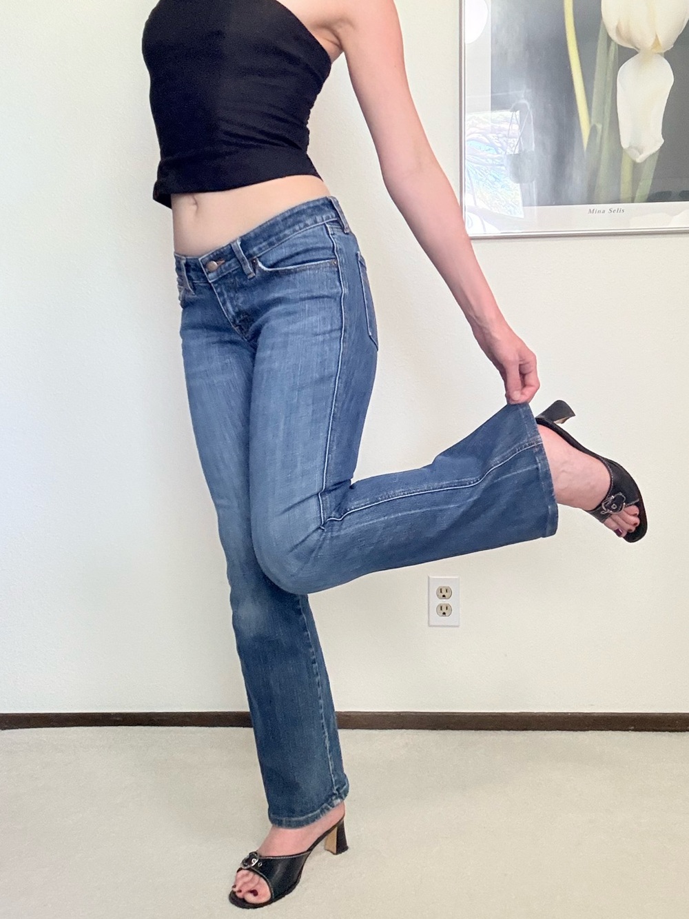 Y2K Sergio Valente Ultra Low Rise Bootcut Jeans 2000s Minimalist Grunge